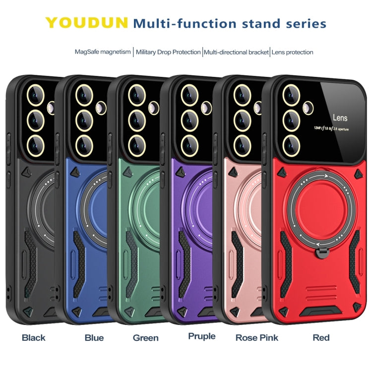 For Samsung Galaxy A54 5G Large Window MagSafe Holder Phone Case(Purple) - Galaxy Phone Cases by PMC TechLife | Online Shopping South Africa | PMC TechLife