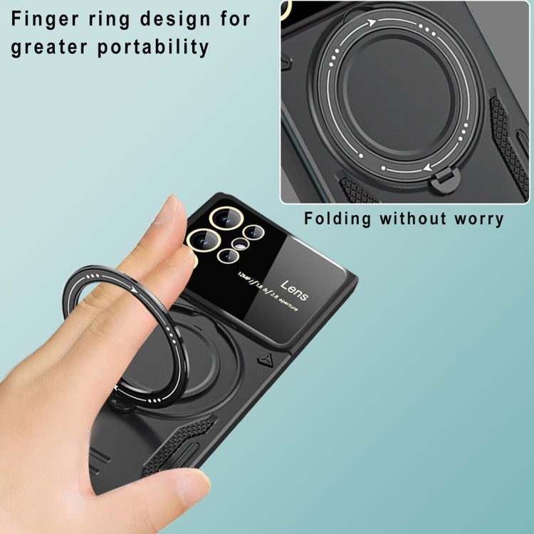 For Samsung Galaxy S23 Ultra 5G Large Window MagSafe Holder Phone Case(Black) - free shipping - PMC TechLife - Order now!