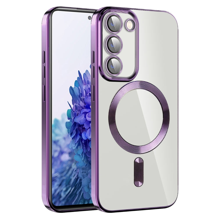 For Samsung Galaxy S20 FE CD Texture Plating TPU MagSafe Phone Case with Lens Film(Dark Purple) - Galaxy S20 FE Cases by PMC TechLife | Online Shopping South Africa | PMC TechLife