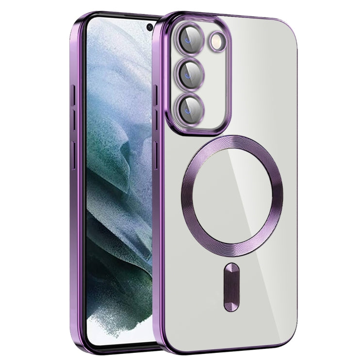 For Samsung Galaxy S21 5G CD Texture Plating TPU MagSafe Phone Case with Lens Film(Dark Purple) - Galaxy S21 5G Cases by PMC TechLife | Online Shopping South Africa | PMC TechLife