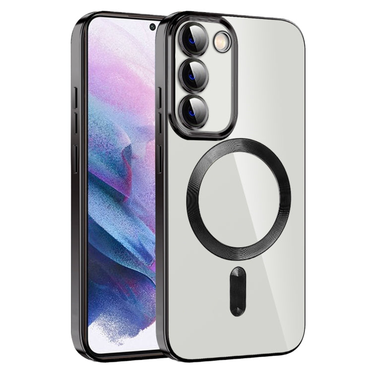 For Samsung Galaxy S21+ 5G CD Texture Plating TPU MagSafe Phone Case with Lens Film(Black) - Galaxy S21+ 5G Cases by PMC TechLife | Online Shopping South Africa | PMC TechLife