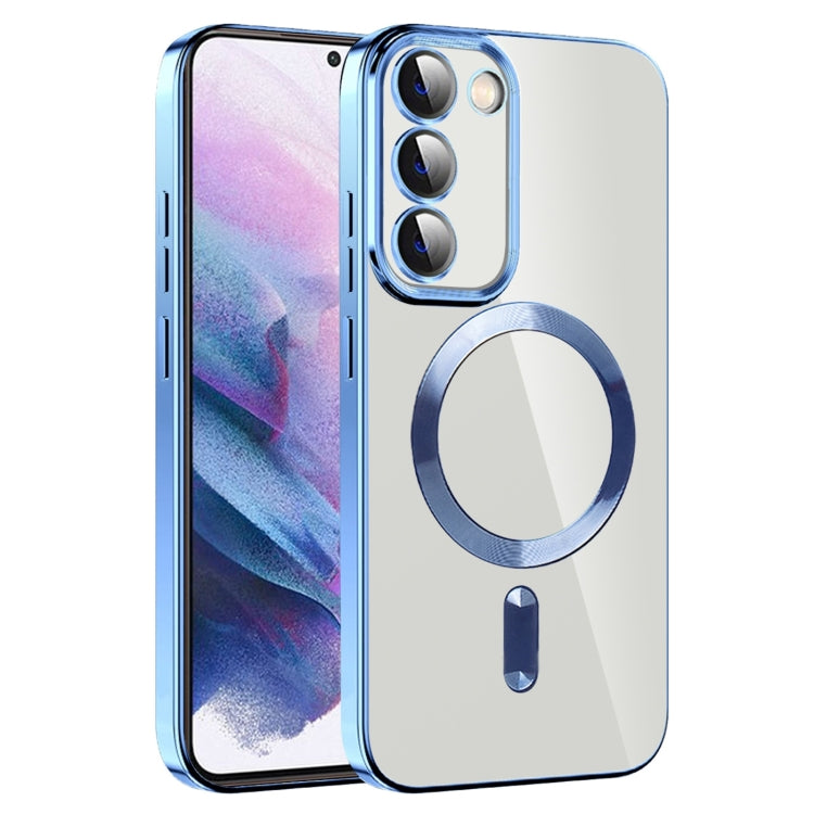For Samsung Galaxy S21+ 5G CD Texture Plating TPU MagSafe Phone Case with Lens Film(Sierra Blue) - Galaxy S21+ 5G Cases by PMC TechLife | Online Shopping South Africa | PMC TechLife