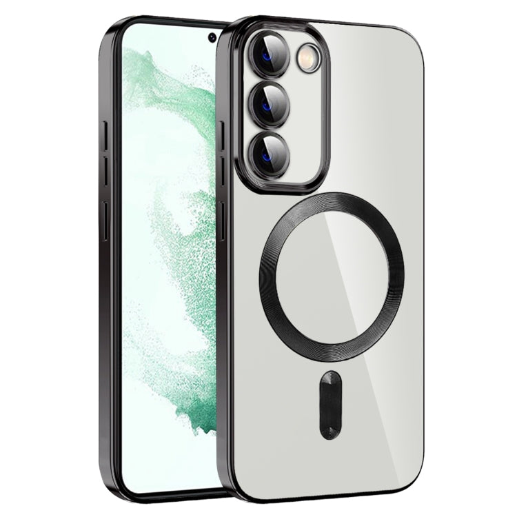 For Samsung Galaxy S22+ 5G CD Texture Plating TPU MagSafe Phone Case with Lens Film(Black) - Galaxy S22+ 5G Cases by PMC TechLife | Online Shopping South Africa | PMC TechLife | Buy Now Pay Later Mobicred