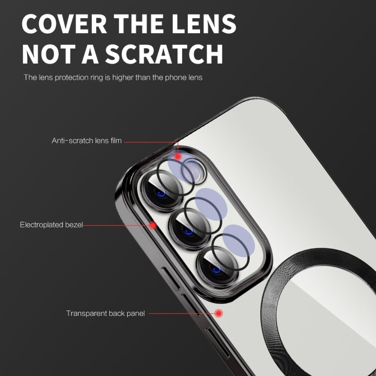 For Samsung Galaxy S21 FE 5G CD Texture Plating TPU MagSafe Phone Case with Lens Film(Brown) - Galaxy Phone Cases by PMC TechLife | Online Shopping South Africa | PMC TechLife