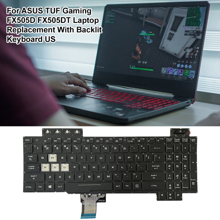 For Asus Gaming FX505D FX505DY FX505DD US Version Backlight Laptop Keyboard(Black) - Asus Spare Parts by PMC TechLife | Online Shopping South Africa | PMC TechLife