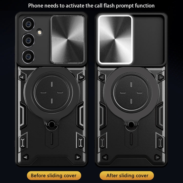 For Samsung Galaxy S23 FE 5G CD Texture Sliding Camshield Magnetic Holder Phone Case(Blue) - free shipping - PMC TechLife - Order now!