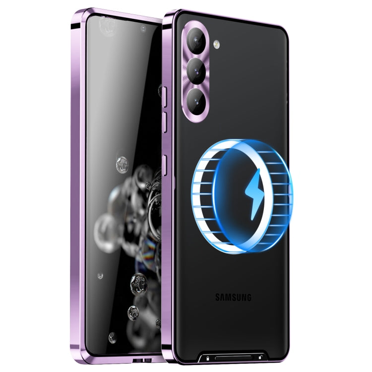 For Samsung Galaxy S23 FE 5G MagSafe Magnetic Frosted Metal Phone Case(Purple) - Galaxy S23 FE 5G Cases by PMC TechLife | Online Shopping South Africa | PMC TechLife