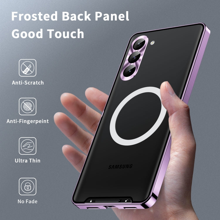 For Samsung Galaxy S23 FE 5G MagSafe Magnetic Frosted Metal Phone Case(Purple) - Galaxy S23 FE 5G Cases by PMC TechLife | Online Shopping South Africa | PMC TechLife