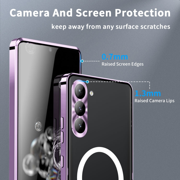 For Samsung Galaxy S23 FE 5G MagSafe Magnetic Frosted Metal Phone Case(Purple) - Galaxy S23 FE 5G Cases by PMC TechLife | Online Shopping South Africa | PMC TechLife