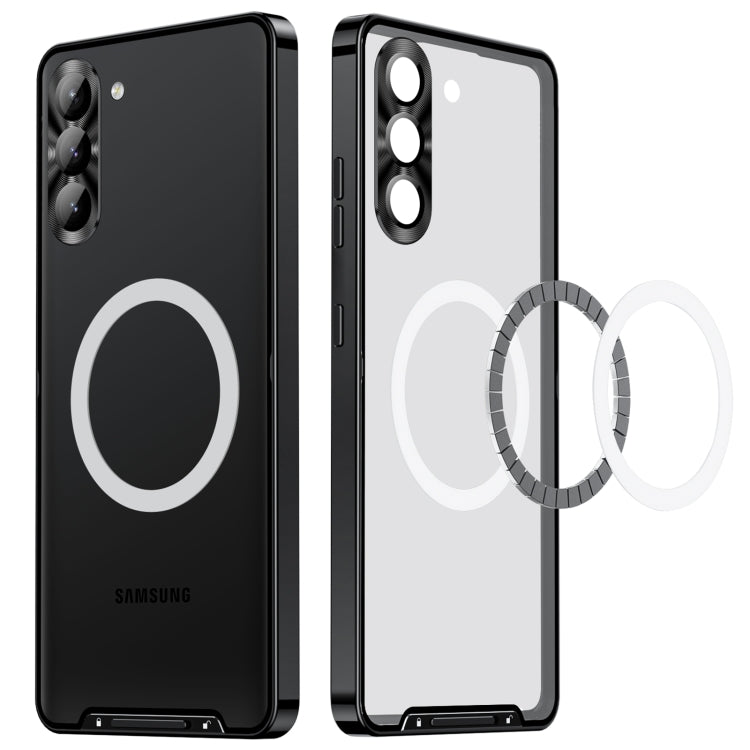 For Samsung Galaxy S24+ 5G MagSafe Magnetic Frosted Metal Phone Case(Black) - Galaxy S24+ 5G Cases by PMC TechLife | Online Shopping South Africa | PMC TechLife