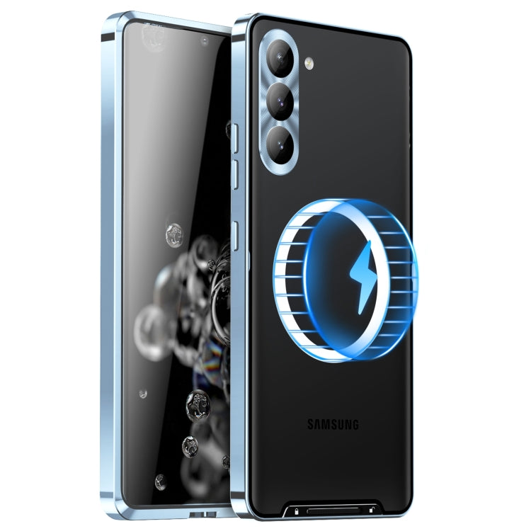For Samsung Galaxy S24+ 5G MagSafe Magnetic Frosted Metal Phone Case(Blue) - Galaxy S24+ 5G Cases by PMC TechLife | Online Shopping South Africa | PMC TechLife | Buy Now Pay Later Mobicred