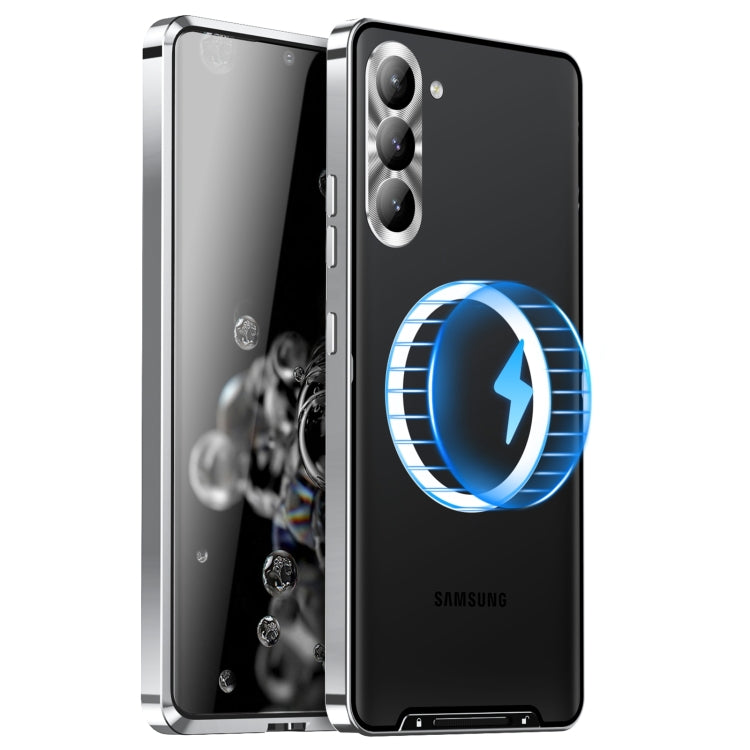 For Samsung Galaxy S24+ 5G MagSafe Magnetic Frosted Metal Phone Case(Silver) - Galaxy S24+ 5G Cases by PMC TechLife | Online Shopping South Africa | PMC TechLife