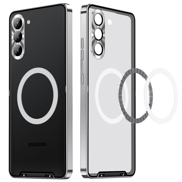 For Samsung Galaxy S24+ 5G MagSafe Magnetic Frosted Metal Phone Case(Silver) - Galaxy S24+ 5G Cases by PMC TechLife | Online Shopping South Africa | PMC TechLife