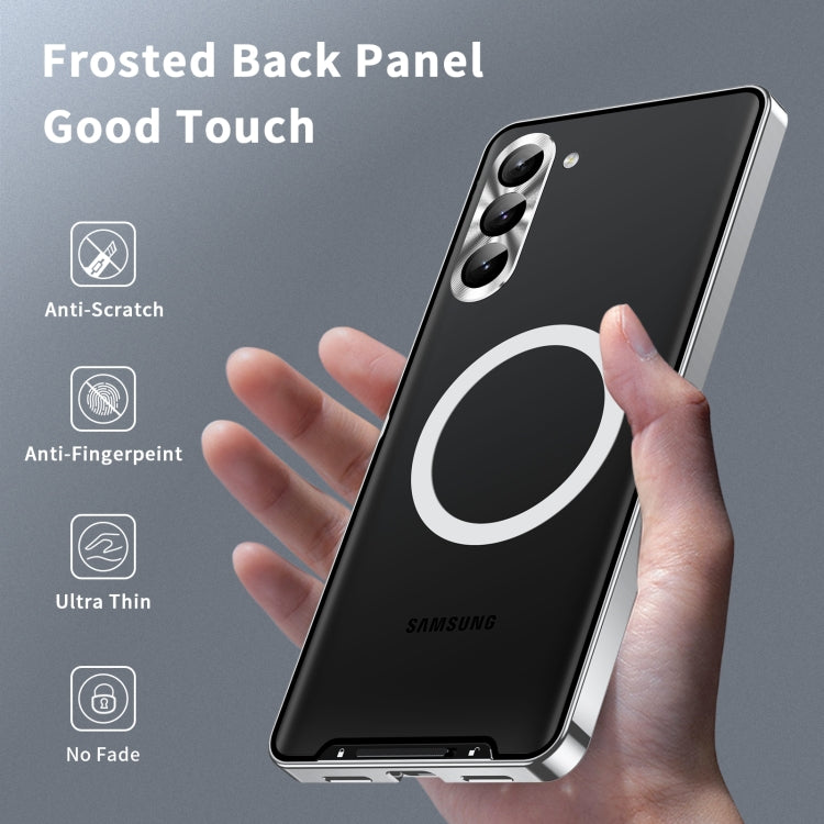 For Samsung Galaxy S24+ 5G MagSafe Magnetic Frosted Metal Phone Case(Silver) - Galaxy S24+ 5G Cases by PMC TechLife | Online Shopping South Africa | PMC TechLife
