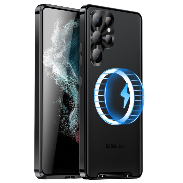 For Samsung Galaxy S24 Ultra 5G MagSafe Magnetic Frosted Metal Phone Case(Black) - Galaxy S24 Ultra 5G Cases by PMC TechLife | Online Shopping South Africa | PMC TechLife