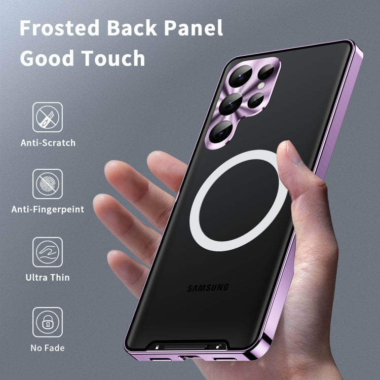 For Samsung Galaxy S24 Ultra 5G MagSafe Magnetic Frosted Metal Phone Case(Purple) - Galaxy S24 Ultra 5G Cases by PMC TechLife | Online Shopping South Africa | PMC TechLife