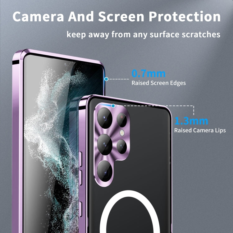 For Samsung Galaxy S24 Ultra 5G MagSafe Magnetic Frosted Metal Phone Case(Purple) - Galaxy S24 Ultra 5G Cases by PMC TechLife | Online Shopping South Africa | PMC TechLife