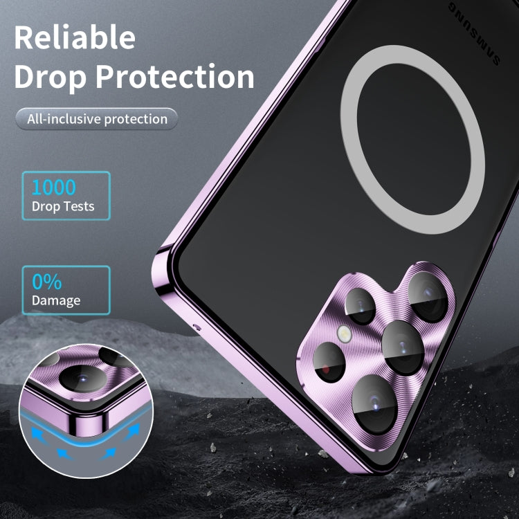 For Samsung Galaxy S24 Ultra 5G MagSafe Magnetic Frosted Metal Phone Case(Purple) - Galaxy S24 Ultra 5G Cases by PMC TechLife | Online Shopping South Africa | PMC TechLife