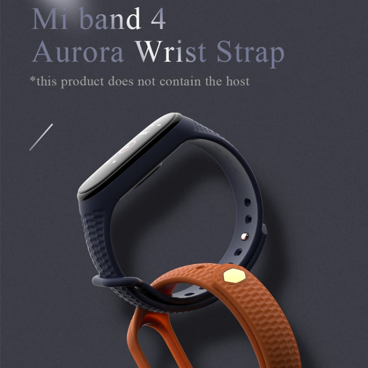 For Xiaomi Mi Band 3 / 4 Mijobs Honeycomb Textured Silicone Watch Band, Aurora Positive Buckle(White) - free shipping - PMC TechLife - Order now!
