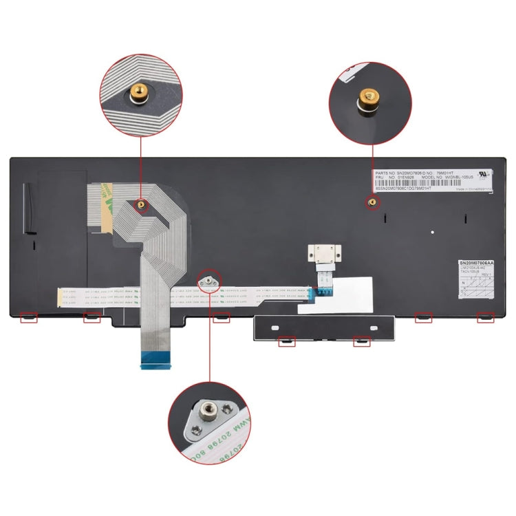 For Lenovo P51S P52S T570 T580 US Version Backlight Laptop Keyboard - Lenovo Spare Parts by PMC TechLife | Online Shopping South Africa | PMC TechLife