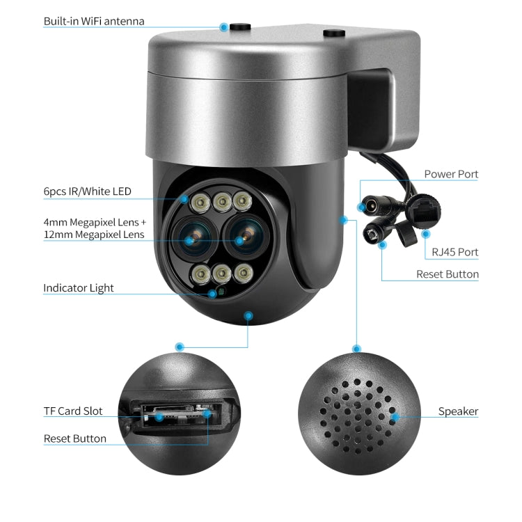 ESCAM G03 2x4MP Dual Lens Zoom 8X Dual Light Source WiFi Camera Support Two-way Voice & Motion Detection(AU Plug) - free shipping - PMC TechLife - Order now!