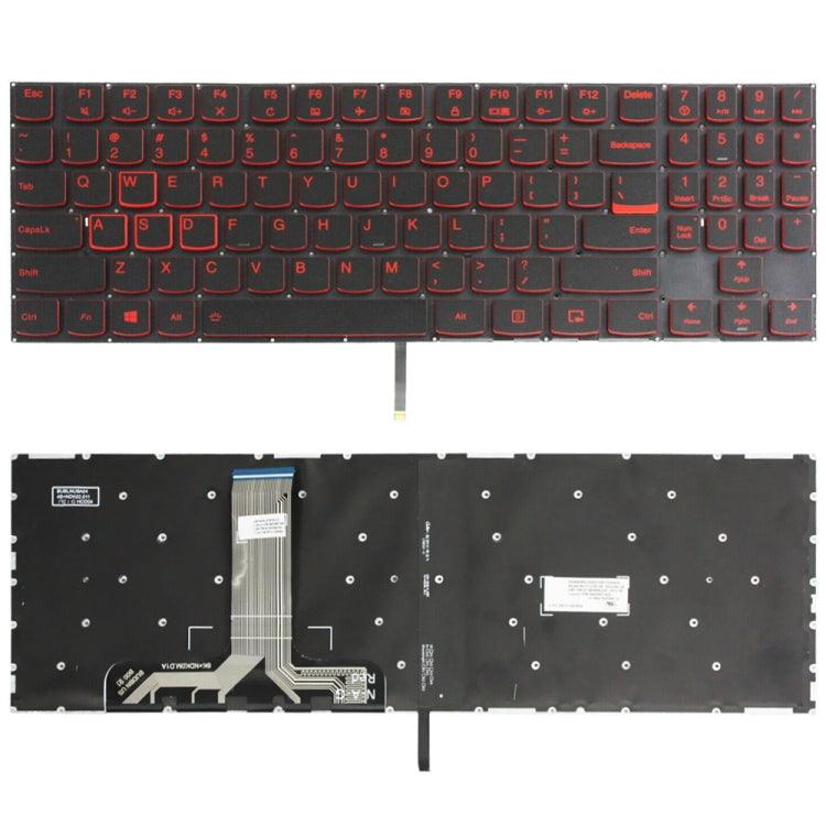 For Lenovo Y520 US Version Backlight Laptop Keyboard(Red Word) - Lenovo Spare Parts by PMC TechLife | Online Shopping South Africa | PMC TechLife | Buy Now Pay Later Mobicred