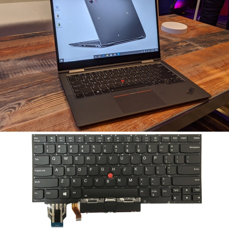 For Lenovo ThinkPad X1 Yoga 5th Gen 20UB US Version Backlight Laptop Keyboard with Touchpad Button(Dark Grey) - Lenovo Spare Parts by PMC TechLife | Online Shopping South Africa | PMC TechLife