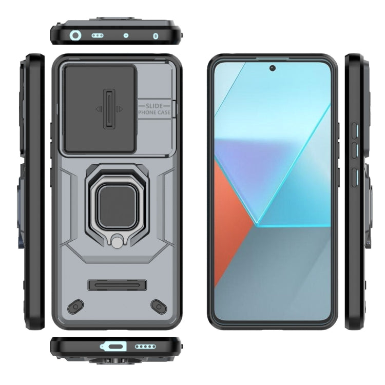 For Xiaomi Redmi Note 13 Pro 5G Sliding Camshield TPU + PC Shockproof Phone Case with Holder(Grey) - free shipping - PMC TechLife - Order now!