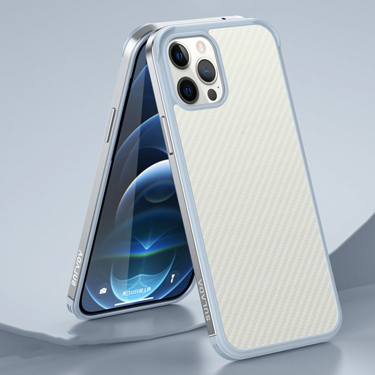 For iPhone 13 Pro Max SULADA Luxury 3D Carbon Fiber Textured Metal + TPU Frame Phone Case(Silver) - free shipping - PMC TechLife - Order now!