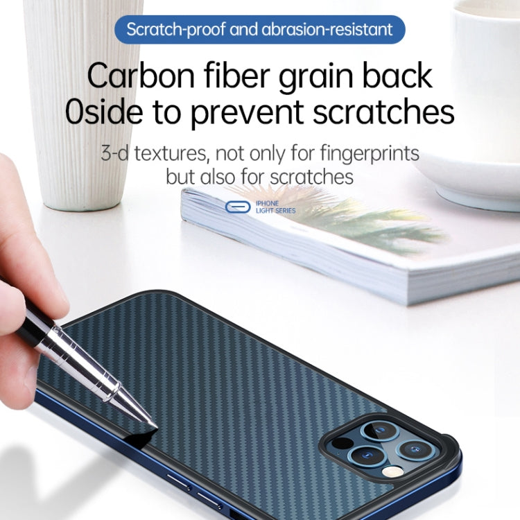 For iPhone 13 Pro SULADA Luxury 3D Carbon Fiber Textured Metal + TPU Frame Phone Case(Sea Blue) - iPhone 13 Pro Cases by SULADA | Online Shopping South Africa | PMC TechLife