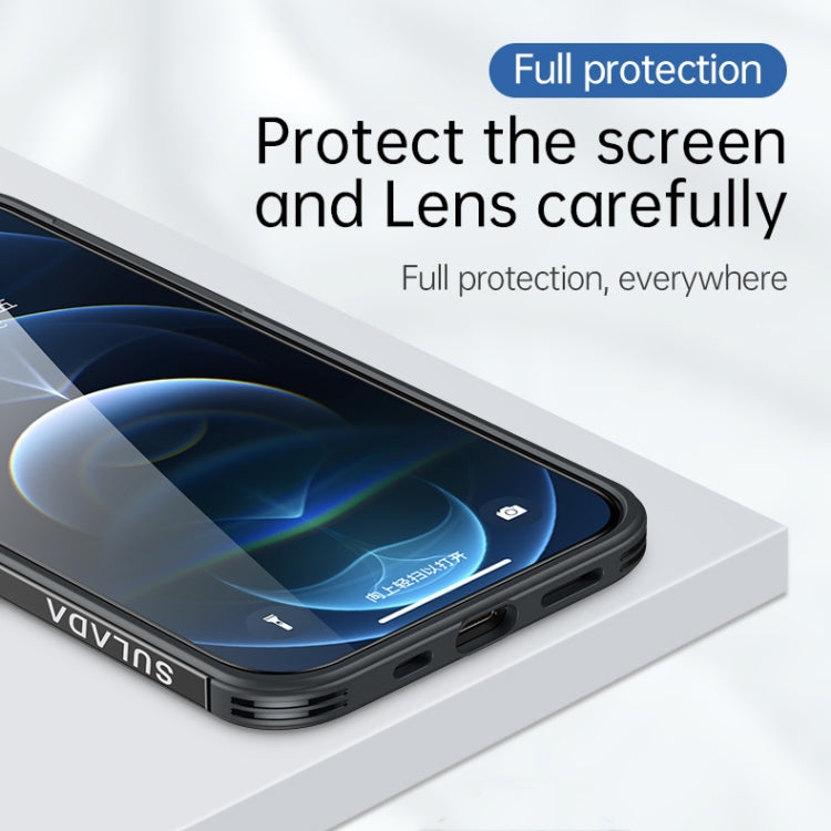 For iPhone 13 Pro Max SULADA Luxury 3D Carbon Fiber Textured Metal + TPU Frame Phone Case(Silver) - free shipping - PMC TechLife - Order now!