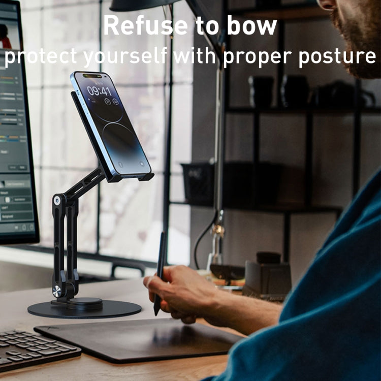 R-JUST HZ40 Mechanical Lift Tablet Desktop Stand(Silver) - Desktop Holder by R-JUST | Online Shopping South Africa | PMC TechLife | Buy Now Pay Later Mobicred