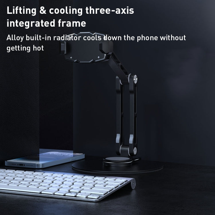 R-JUST HZ43 Cooling Rotating Live Phone Holder(Black) - Desktop Holder by R-JUST | Online Shopping South Africa | PMC TechLife | Buy Now Pay Later Mobicred