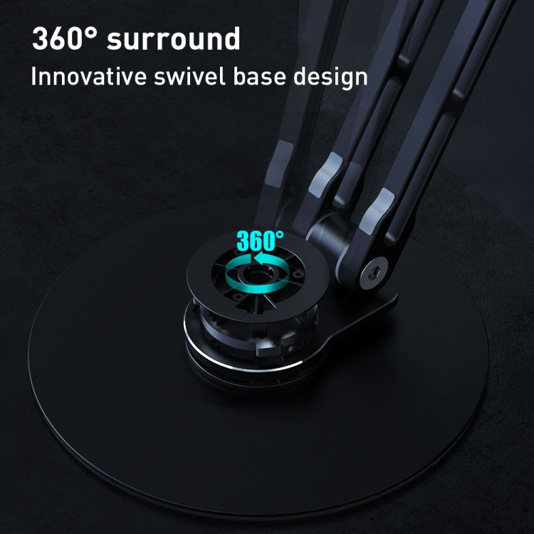 R-JUST HZ43 Cooling Rotating Live Phone Holder(Black) - Desktop Holder by R-JUST | Online Shopping South Africa | PMC TechLife | Buy Now Pay Later Mobicred