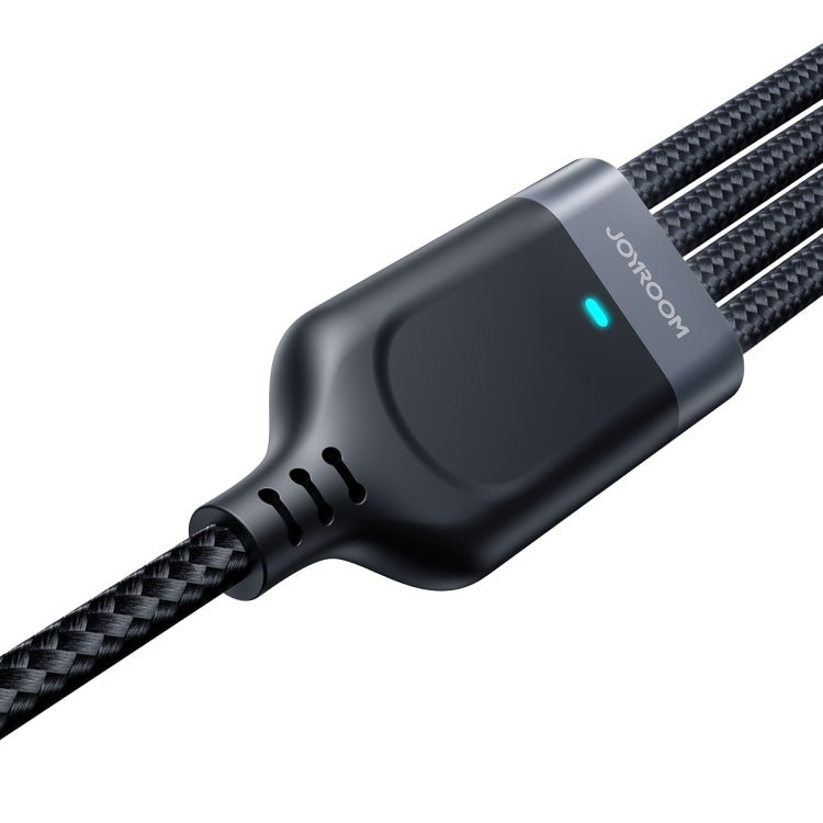 JOYROOM A18 3.5A USB to Dual 8 Pin+USB-C/Type-C+Micro USB 4 in 1 Data Cable, Length: 1.2m(Black) - Multifunction Cable by JOYROOM | Online Shopping South Africa | PMC TechLife | Buy Now Pay Later Mobicred