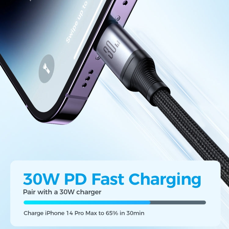 JOYROOM A21 30W Type-C to 8 Pin+Type-C+Micro USB 3 in 1 Charging Cable, Length: 1.2m(Black) - Multifunction Cable by JOYROOM | Online Shopping South Africa | PMC TechLife | Buy Now Pay Later Mobicred