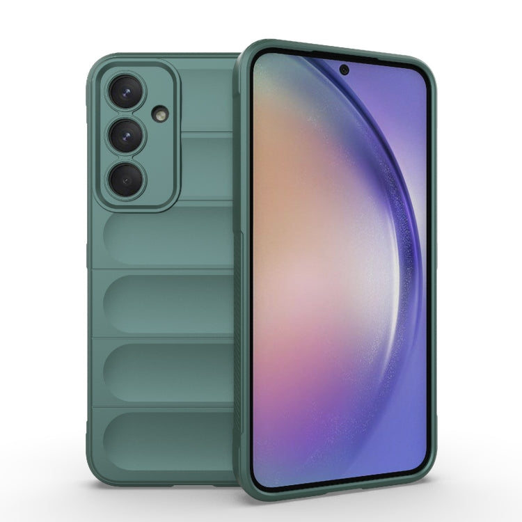 For Samsung Galaxy A35 5G Magic Shield TPU + Flannel Phone Case(Dark Green) - free shipping - PMC TechLife - Order now!