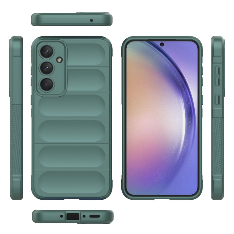 For Samsung Galaxy A35 5G Magic Shield TPU + Flannel Phone Case(Dark Green) - free shipping - PMC TechLife - Order now!