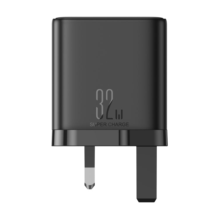 JOYRO0M JR-TCF10 32W Dual USB-C/Type-C+USB Fast Charger, Plug:UK Plug(Black) - USB Charger by JOYROOM | Online Shopping South Africa | PMC TechLife