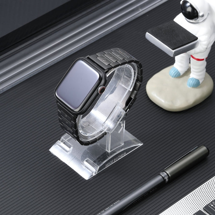 For Apple Watch SE 2023 44mm Safety Buckle Titanium Steel Watch Band(Grey) - Watch Bands by PMC TechLife | Online Shopping South Africa | PMC TechLife