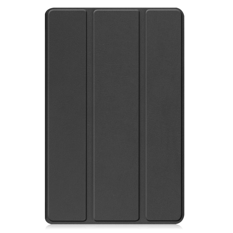 For Samsung Galaxy Tab A9 Custer Pure Color 3-Fold Holder Leather Tablet Case(Black) - free shipping - PMC TechLife - Order now!