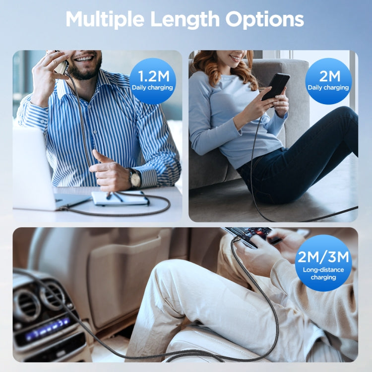 JOYROOM SA25-AC3 3A USB to USB-C/Type-C Fast Charge Data Cable, Length:1.2m(Black) - USB-C & Type-C Cable by JOYROOM | Online Shopping South Africa | PMC TechLife | Buy Now Pay Later Mobicred