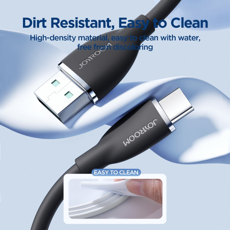 JOYROOM SA29-AC3 3A USB to USB-C/Type-C Liquid Silicone Fast Charging Data Cable, Length: 1.2m(Black) - USB-C & Type-C Cable by JOYROOM | Online Shopping South Africa | PMC TechLife