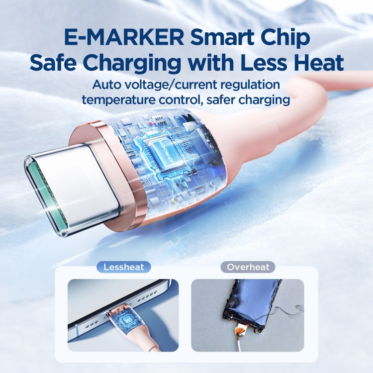 JOYROOM SA29-AC3 3A USB to USB-C/Type-C Liquid Silicone Fast Charging Data Cable, Length: 1.2m(Pink) - USB-C & Type-C Cable by JOYROOM | Online Shopping South Africa | PMC TechLife