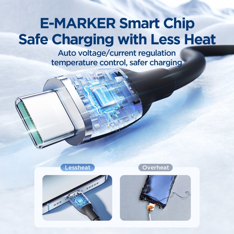 JOYROOM SA29-CC5 100W USB-C/Type-C to USB-C/Type-C Liquid Silicone Fast Charging Data Cable, Length: 1.2m(Black) - USB-C & Type-C Cable by JOYROOM | Online Shopping South Africa | PMC TechLife