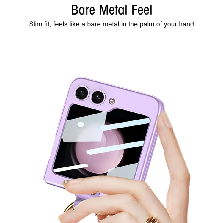 For Samsung Galaxy Z Flip5 GKK Ultra-thin PC Full Coverage Ring Holder Phone Case with Strap(Pink) - free shipping - PMC TechLife - Order now!