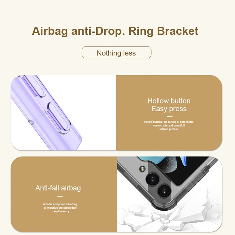 For Samsung Galaxy Z Flip5 GKK MagSafe Airbag Hinge Shockproof Phone Case with Ring Holder(Transparent) - Galaxy Z Flip5 Cases by GKK | Online Shopping South Africa | PMC TechLife | Buy Now Pay Later Mobicred