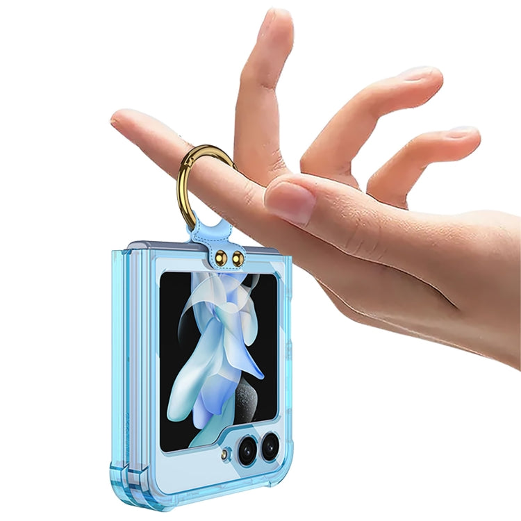 For Samsung Galaxy Z Flip5 GKK MagSafe Airbag Hinge Shockproof Phone Case with Ring Holder(Transparent) - Galaxy Z Flip5 Cases by GKK | Online Shopping South Africa | PMC TechLife | Buy Now Pay Later Mobicred