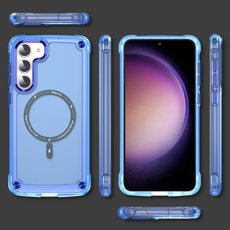 For Samsung Galaxy S23+ 5G Skin Feel TPU + PC MagSafe Magnetic Phone Case(Transparent Blue) - Galaxy S23+ 5G Cases by PMC TechLife | Online Shopping South Africa | PMC TechLife