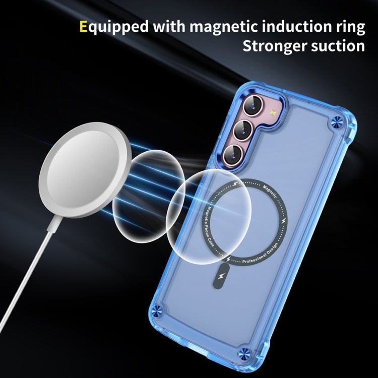 For Samsung Galaxy S23+ 5G Skin Feel TPU + PC MagSafe Magnetic Phone Case(Transparent Blue) - Galaxy S23+ 5G Cases by PMC TechLife | Online Shopping South Africa | PMC TechLife